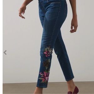 Chico’s Pull-On Embellished Ankle Jeggings in ANDROMEDA INDIGO Size 6